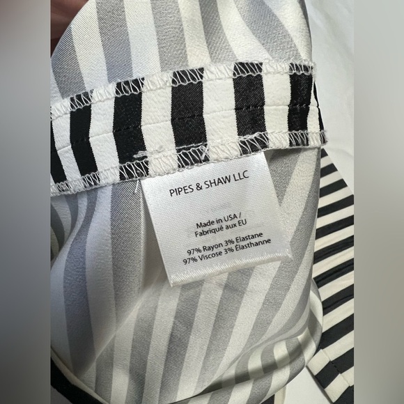 VERONICA BEARD Striped Dress | Size 2 | Zip Back Midi Length | Black White - Picture 4 of 11